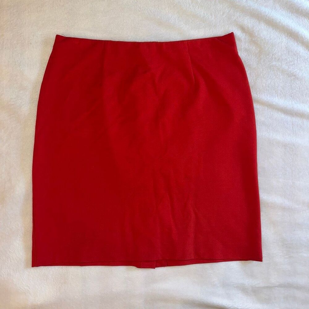 J. Jill Women’s Medium Stretch Pencil Skirt Above The Knee Solid Red EUC